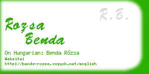 rozsa benda business card